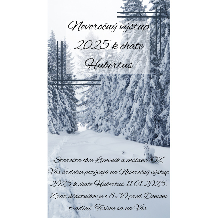 Novoročný výstup k chate Hubertus 2025 - Újévi túra a Hubertusz vadászházhoz 2025